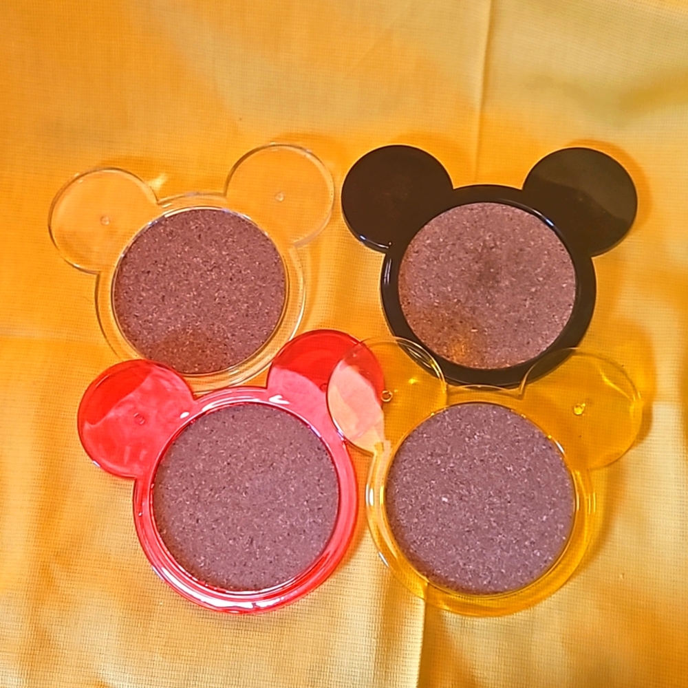 Disney Mickey Mouse Head arcrylic and cork‎ coasters set of 4